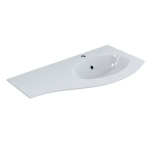 Diana White Single Bowl lavello da bagno incorporato versione sinistra dimensioni 104x52x1.5 cm - Product Image 1