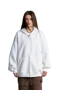 Sweats à capuche pour hommes personnalisés avec fermeture éclair, taille plus, épaules tombantes, 100% coton, motif uni décontracté, hiver, pour sweats à capuche pour hommes - Product Image 4