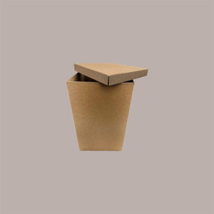 Boîte de rangement décorative en papier brun lisse avec couvercle, style coffre, 1 pièce, 345x345x600mm - Product Image 4