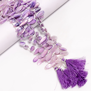Perles enduites en forme de poire de pierre de lune, perles de pierre de lune violettes bio, perles de pierre de lune à facettes pour la fabrication de bijoux, - Product Image 3