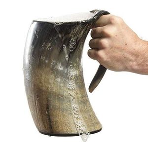 MUGS EN CORNE DE BUFFALO USINE D'INDE PRODUITS ARTISANAUX Tasse à boire en corne Nouveau design Corne naturelle Original Viking Drinking - Product Image 6