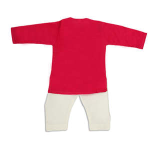 Shalwar Kameez Bordado para Bebés Recién Nacidos - Rosa Oscuro - Product Image 5