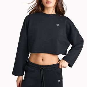 Conjunto Deportivo Moderno para Mujer, Top Corto con Cuello Redondo y Pantalones Deportivos de Pierna Recta con Cintura Elástica, para Fabricación al por Mayor - Product Image 3