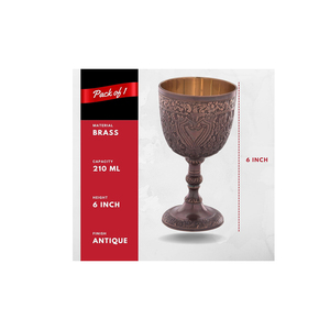Decorative Vintage Metal Goblet <b>Cup</b> | Elegant Engraved Floral Chalice <b>for</b> Barware Dining Gift Collection Traditional Artistic - Product Image 2