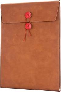 ビンテージ垂直レザーA4レターサイズ紙ホルダー拡張ドキュメントフォルダー封筒ファイルポケットビンテージポートフォリオ - Product Image 2