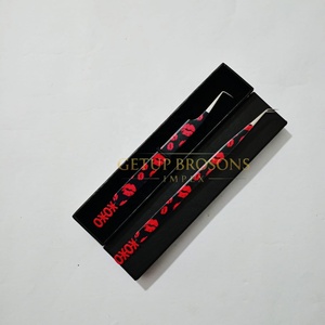 Pince à épiler pour cils GETUP BROSONS IMPEX de haute qualité, 45° d'isolation/90°, pointe lisse de 10 mm, anti-magnétique, revêtement papier personnalisé - Product Image 3