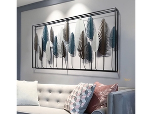 Nueva decoración de pared de Metal de hoja de palma Tropical, decoración de pared de doble marco, decoración de Venta caliente para sala de estar, dormitorio, Hotel, oficina, boda - Product Image 3