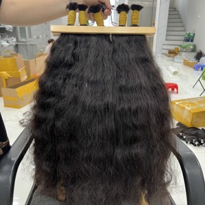 Venta al por mayor de extensiones de cabello camboyanas y vietnamitas de ondas naturales largas y cutículas alineadas All Virgin Raw Bulk Grade 100g Bundle - Product Image 5