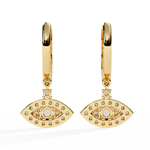 Boucles d'oreilles en or brillant 18 carats avec diamant de laboratoire, boucles d'oreilles de qualité supérieure - Product Image 3