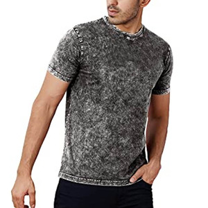 Camiseta de Manga Corta para Hombre, Cuello Redondo, Algodón Grueso, Estilo Vintage, Lavado Ácido, Alta Calidad - Product Image 2
