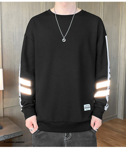 Sudadera lisa con logo para hombre, prenda deportiva barata con cuello redondo y estampado Hite - Product Image 3
