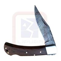 Couteau de chasse LIPUMA 15n20/1095 en acier inoxydable avec manche en bois de noyer, garantie de 3 ans, étui en cuir pour la survie en plein air