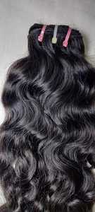 Extensions de cheveux humains vierges non traités, mèches de cheveux indiens bruts alignés sur les cuticules, double trame, qualité Remy, prix de gros - Product Image 5