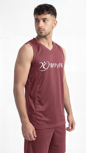 Camiseta de Baloncesto de Granate Mate Premium para Equipos de Élite, Clubes de Entrenamiento, Ropa Deportiva Transpirable de Malla - Product Image 3