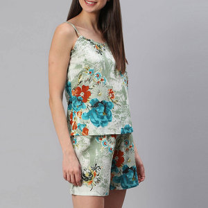 Ensemble haut et short en coton tricoté pour femmes, décontracté et élégant, vêtements d'été écologiques avec motif uni, design personnalisé - Product Image 4