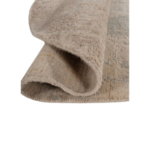 Alfombra Aprezo Ivory de Lana y Seda de Bambú Anudada a Mano, 10 mm de Grosor, Abstracta, para el Hogar, Pasillo, Rectangular, Modelo Esk-9014(Fr), para Adolescentes - Product Image 2