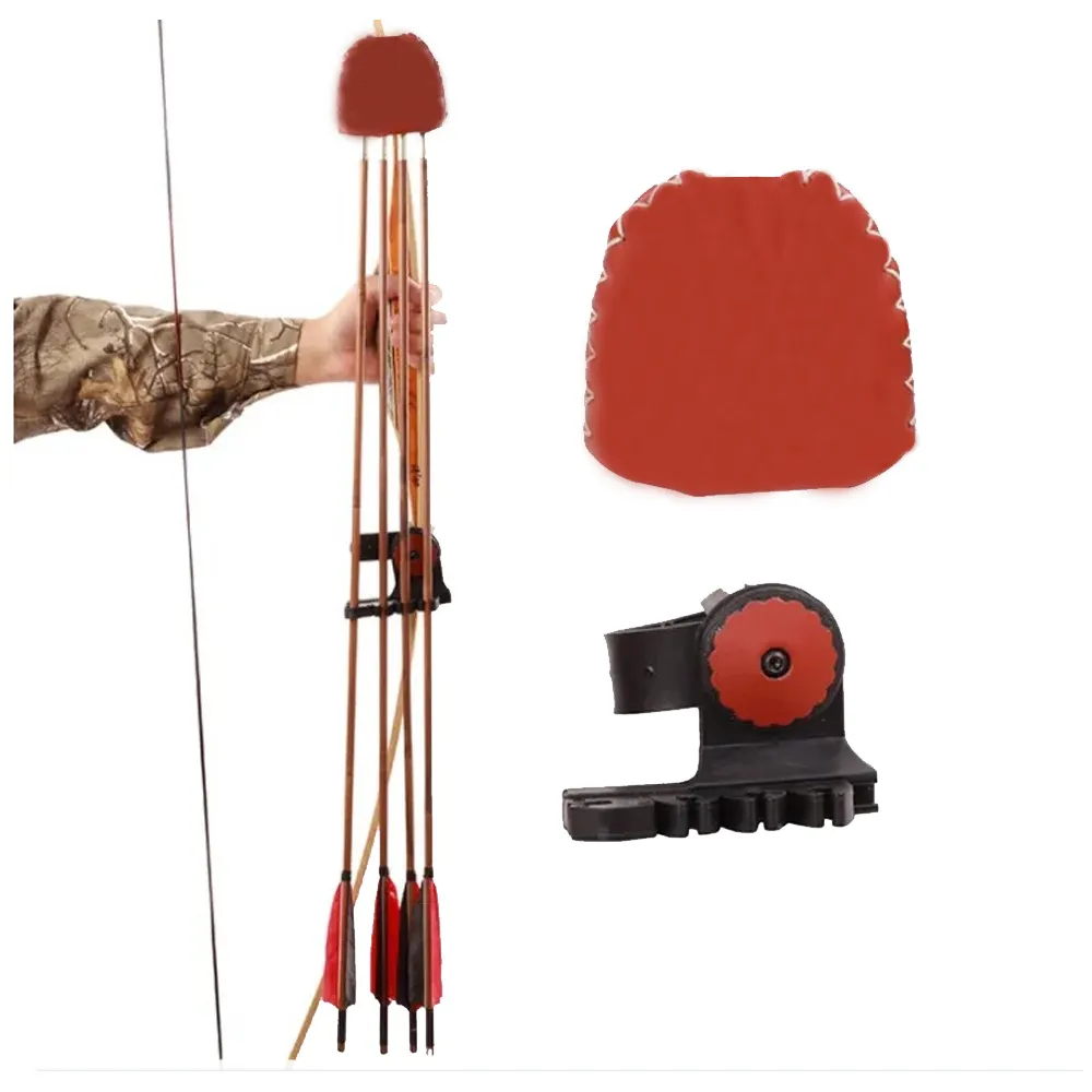 Archi da caccia arco lungo ricurvo tradizionale e faretra a freccia attrezzatura per bersaglio in pelle faretra a freccia