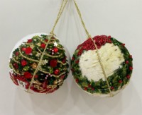 Adornos Colgantes de Bola de Terciopelo Bordados a Mano de Alta Calidad con Zari, Elegantes Accesorios Personalizados para Árbol de Navidad con Cuentas, Base para Árbol de Navidad