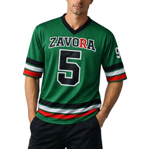 Camiseta deportiva a rayas de fútbol americano para hombre, estilo Y2K, sublimación personalizada, transpirable, de poliéster, con malla. - Product Image 1