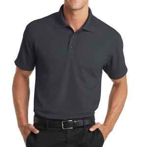 Chemises de golf grises à manches courtes pour hommes 100% coton - Product Image 1