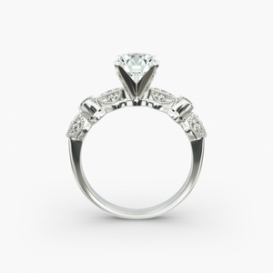 Anillo de Compromiso Clásico con Diamante Moissanite Redondo, Plata 925 con Acabado en Rodio, Engaste de Garras, Joyería para Mujer - Product Image 6