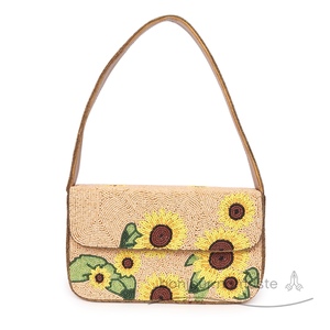 Borsa da donna a forma di girasole firmata firmata | Borsa di dichiarazione ricamata a mano artigianale - Product Image 4