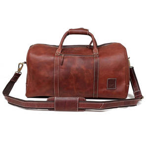 Sac de voyage en cuir véritable de marque célèbre pour homme, rouge vin, lisse, en cuir de vache naturel, style tendance - Product Image 1