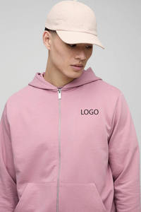 Men's <b>Pink</b> Hooded <b>Tracksuit</b> Set Full Zip Sweatshirt Jogger Pants Solid Color Casual Loose Fit Two Piece Sportswear Autumn Wear - Product Image 6