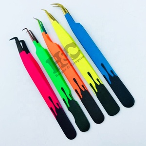 Pinzas de Precisión para Pestañas de Acero Inoxidable Hooper Company, Diseño Profesional Personalizado, Puntas Planas y Inclinadas de 10 mm, Color Negro, para Uso en Cejas - Product Image 3