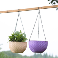 Pot Tanaman Oval HDPE 8 Inch Ramah Lingkungan, Tahan Lama, Ringan, Warna-warni, Dekoratif, Sederhana, Modern, untuk Taman Luar Ruangan, Pot Kecil, Rumah