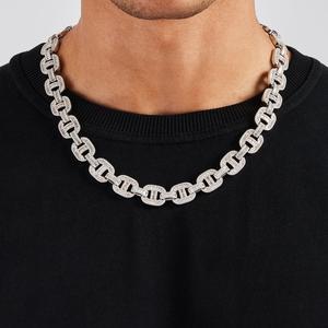 Pass Diamond Tester GRA Hip Hop S925 Silver Iced Out Bling 3 filas 14MM 16MM 18mm 20mm VVS Moissanite cadena de eslabones cubanos para hombres - Product Image 2