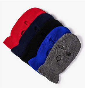 Nouveauté Masque de balaclava d'hiver unisexe en tricot Acrylique Couvre-visage chaud avec broderie personnalisée - Product Image 4