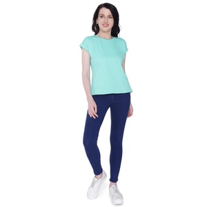Camisetas de Moda Ecológicas 100% Algodón para Mujer, de Alta Calidad, Color Sólido, Manga Larga, Logotipo Personalizado, Casual, Talla XL, Baratas al por Mayor - Product Image 4