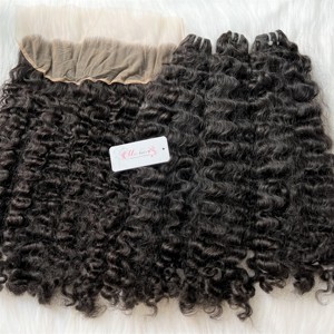 Extensiones de cabello vietnamita de alta calidad, doble onda de agua, Color naranja, alineada cutícula, máquina de cabello Remy, doble trama - Product Image 5