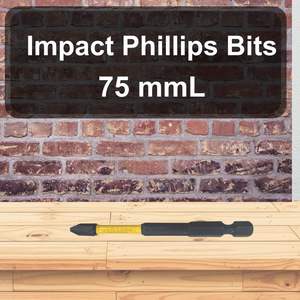 Embouts Phillips à impact S2 de qualité industrielle, 1/4'' 75mmL, fabriqués à Taïwan, avec manchon de couleur, pour bricolage et OEM - Product Image 2