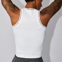 Haut de compression de base sans manches à double couche pour hommes Chemise d'entraînement en coton respirant avec col rond et couche de base
