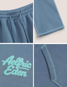 SUDADERO de algodón 100%, conjunto ligero con capucha, cierre de cordón, invierno, ecológico, lavado a la piedra, estampado de diamantes de imitación adornados - Product Image 3