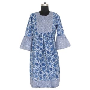 New Arrival Block Printed Fabric Cotton <b>Kurti</b> / Ladies Printed <b>Kurti</b> Regular Casual Wear <b>Kurti</b> Cotton Tunic Women Wear Casual - Product Image 6