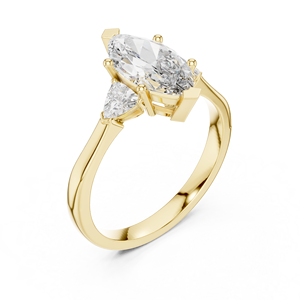 แหวนเพชรทรงมาร์คีส์ เพชรเลี้ยงในห้องปฏิบัติการ ทองคำแท้ 14K/18K น้ำหนักรวม 1.30 กะรัต รับรองโดย IGI สี DEF ความสะอาด VVS ขายดี แหวนแต่งงานสำหรับเจ้าสาว ขายส่ง - Product Image 3