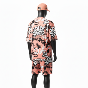 ชุดเสื้อยืดและกางเกงขาสั้นผู้ชาย ผ้าโพลีเอสเตอร์ 180 GSM น้ำหนักเบา พิมพ์ลายแบบซับลิเมชั่น รับสกรีนโลโก้ ชุดออกกำลังกายผู้ชาย - Product Image 5