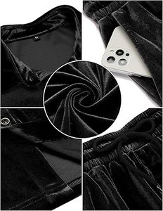 Conjunto de 2 Piezas para Hombre, Verano 2026, Camiseta Ajustada de Manga Corta de Terciopelo Negro, 100% Algodón, Pantalones Cortos de Terciopelo, Ropa Deportiva Transpirable - Product Image 4