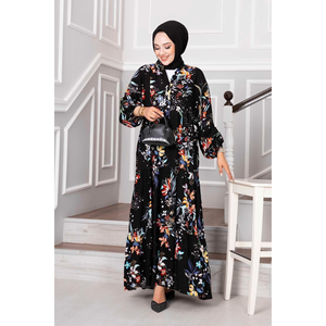 ชุดฮิญาบผ้าวิสคอสพร้อมเสื้อคลุมสีดำ - Product Image 2