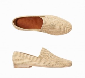 Moroccan Raffia Moccasins, Hand Woven Raffia <b>Shoes</b>, Summer Sandals, Raffia Slide Sandals - Product Image 2