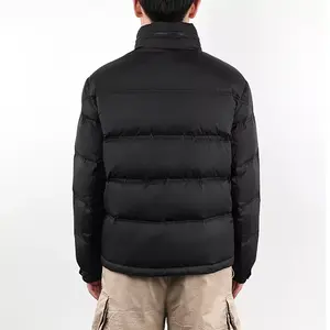 Chaquetas Acolchadas Personalizadas al por Mayor para Hombre, Ropa de Invierno de Lona con Logotipo Frontal, Chaqueta Acolchada Personalizada Teñida Lisa - Product Image 6