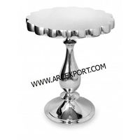Table de service en cuivre couleur or avec support brun, design luxueux et perlé, vente en gros