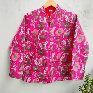 Chaqueta de Invierno para Mujer, Manga Larga, Algodón Estampado, Corte Regular - Product Image 3