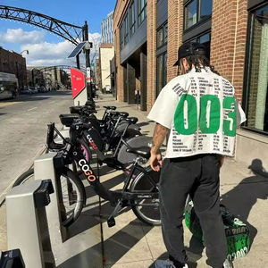 เสื้อยืดผู้ชาย คอโอ ทรงหลวม ไหล่ตก ดีไซน์สั่งทำพิเศษ ผ้าฝ้าย 100% คุณภาพพรีเมียม หรูหรา เป็นมิตรต่อสิ่งแวดล้อม - Product Image 5