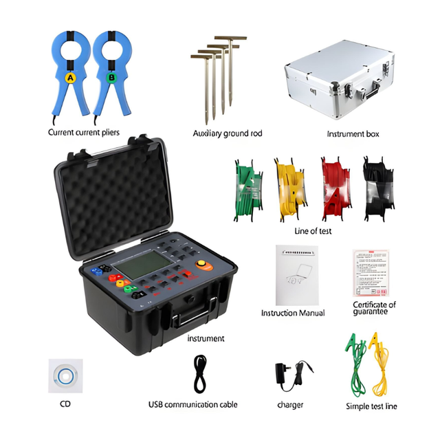 Kusam Meco KM-4237 ER Double Clamp Multi-function Grounding Resistance Tester Class 0.1 Accuracy 3.00-30.00 k Measuring Range