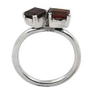 แหวนเงินแท้ 925 ชุบโรเดียม ประดับพลอยโกเมน ดีไซน์สวยงาม สำหรับผู้หญิง - Product Image 1