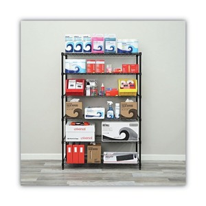Alera ALESW664818BL NSF Certified 6-<b>Shelf</b> 48 In. X 18 In. X 72 In. Wire Shelving Kit Standing Type Black - Product Image 5